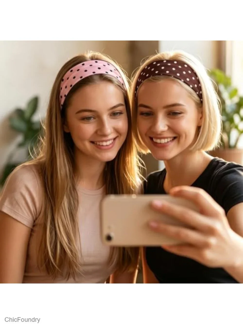 6 Pack Cotton Stretchy Headbands for Women, Cute Polka Dot Hair Accessories
